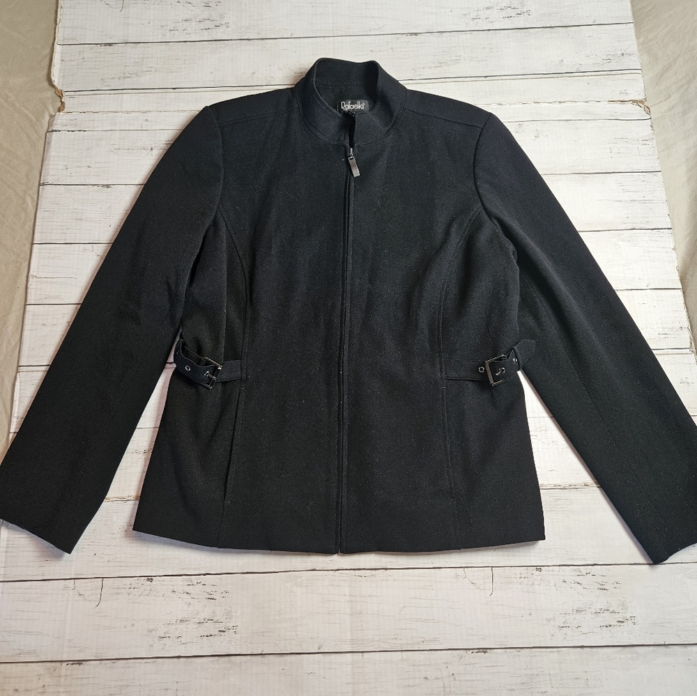 Rafaella Black Zip Up Blazer Size 12